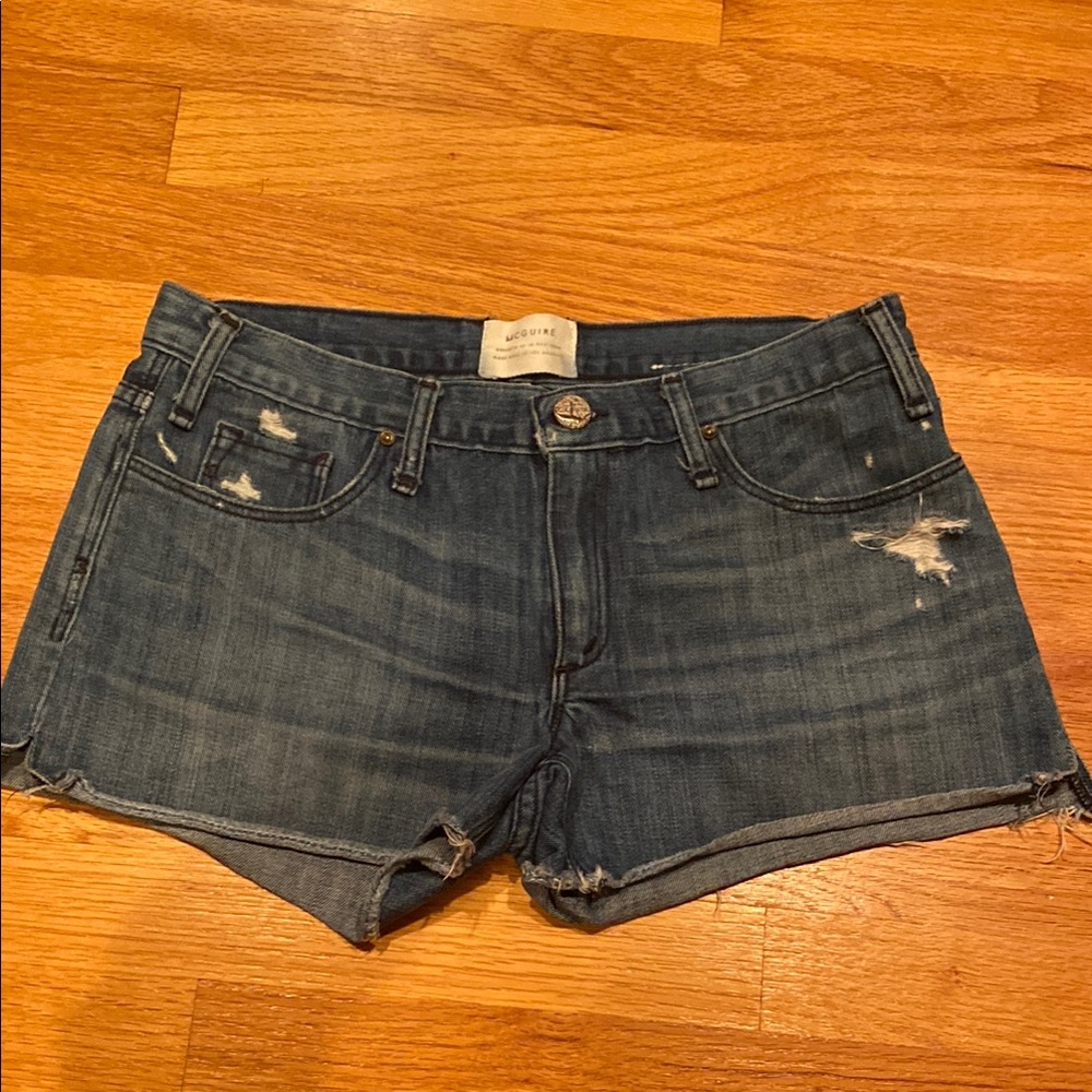 McGuire Denim Blue Jean low rise Shorts Distressed Cut-Off Style size 25